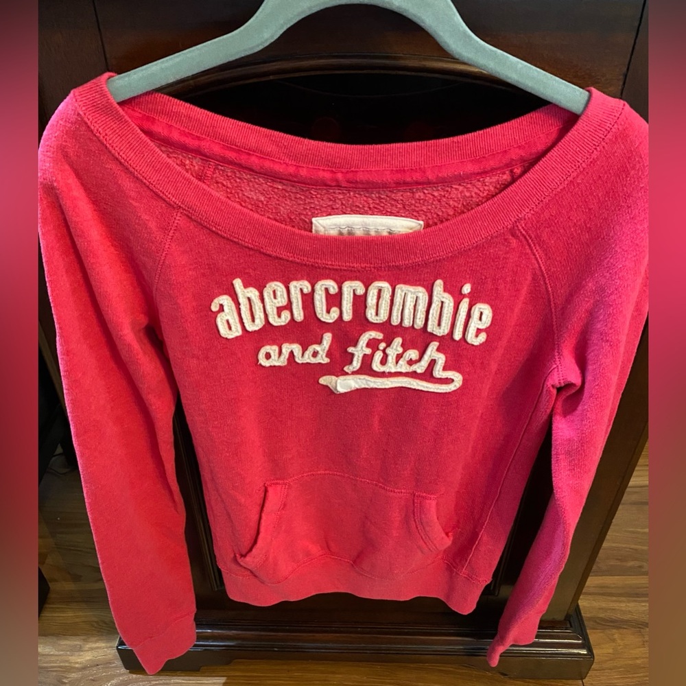 Abercrombie Kids/Girl Pink Sweatshirt Sz XL Scoop Neck Front Pockets Long Sleeve
